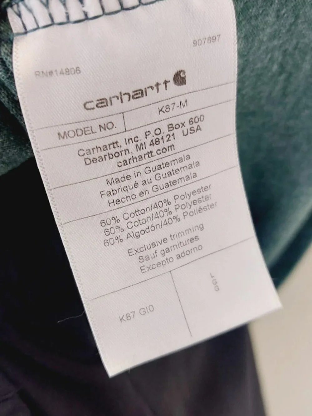 Carhartt Men's Green Loose Fit Patch Pocket Relaxed T-Shirt Size Large